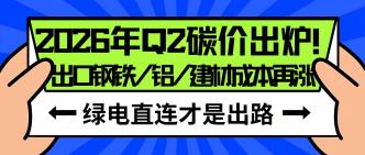 2026 年 Q2 碳价出炉！出口···
